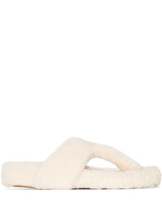 Aquazzura Relax shearling thong sandals
