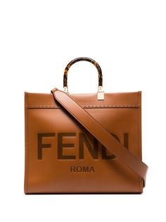 Fendi Sunshine logo-debossed leather tote