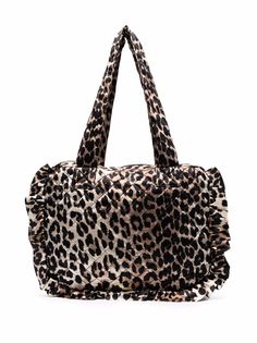 GANNI leopard-print tote bag