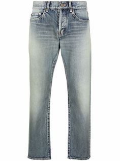Saint Laurent джинсы прямого кроя с эффектом потертости