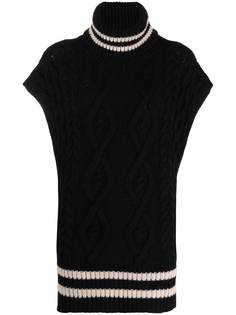 Erika Cavallini cable-knit roll neck vest