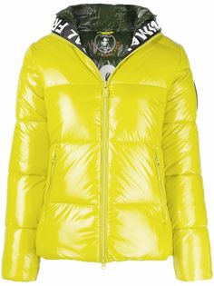 Save The Duck logo zipped padded jacket