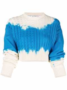 Off-White укороченный свитер фактурной вязки