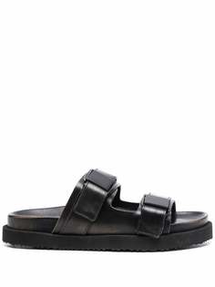 Buttero distressed double-strap leather sandals