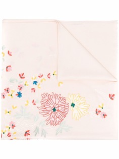 Forte Forte floral-embroidered wool scarf