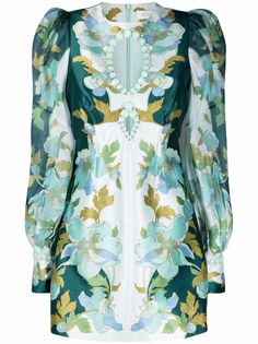 ZIMMERMANN floral keyhole neckline dress