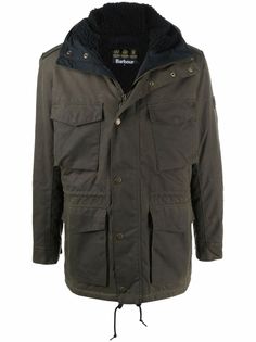 Barbour вощеная куртка на молнии с капюшоном