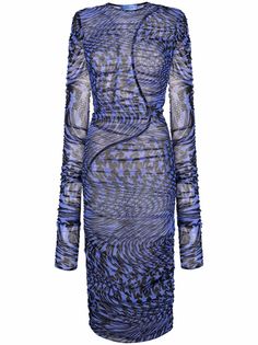 Mugler star-print long-sleeved dress