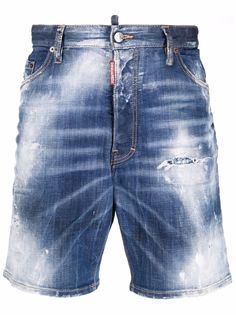Dsquared2 джинсовые шорты с эффектом потертости
