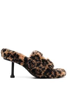 Balenciaga Furry leopard-print sandals