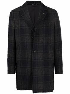 Manuel Ritz tartan-print wool-blend single-breasted coat