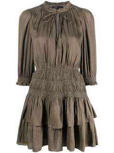 Maje gathered tie-neck dress