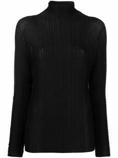 Issey Miyake плиссированный топ с высоким воротником