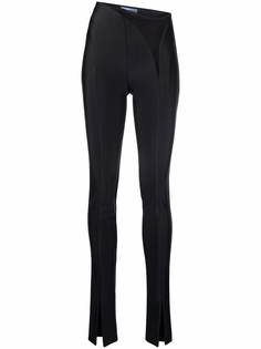 Mugler slit-detail high-waisted trousers