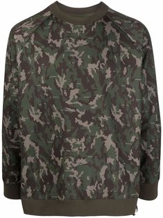 White Mountaineering camouflage-print crew neck sweatshirt