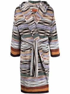 Missoni Home stripe pattern bath robe
