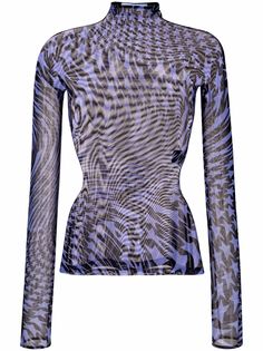 Mugler star-print long-sleeve top