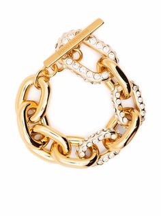 Paco Rabanne crystal-embellished T-bar bracelet