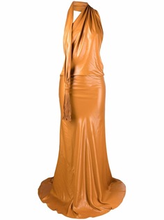 Bottega Veneta halterneck tassel gown