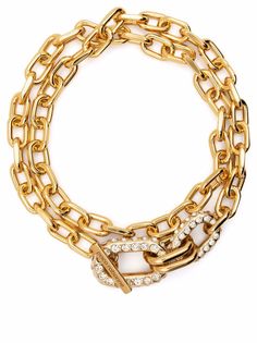 Paco Rabanne crystal-embellished T-bar necklace