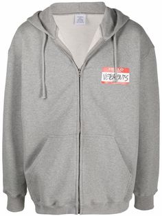 VETEMENTS logo-print zipped-up hoode