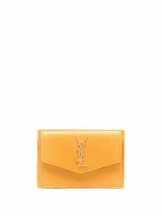 Saint Laurent logo-plaque leather purse
