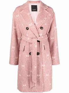Pinko двубортное пальто с монограммой
