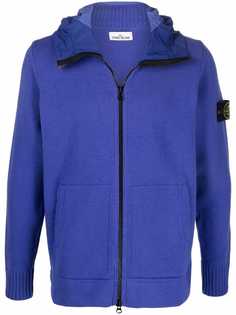 Stone Island худи на молнии с нашивкой-логотипом