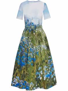 Oscar de la Renta belted floral-print midi dress