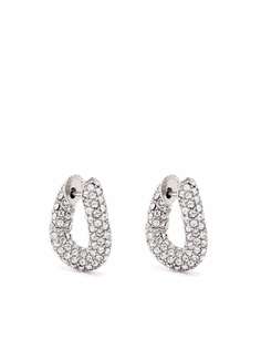 Balenciaga серьги Loop XXS со стразами