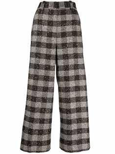Pt01 checked wide-leg trousers