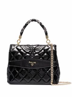 Pollini glossy quilted tote bag