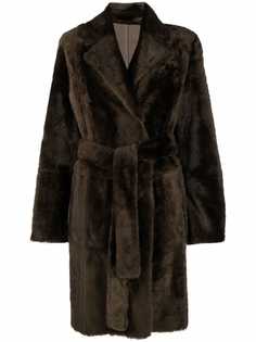 Yves Salomon двустороннее пальто с поясом