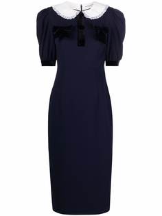Alessandra Rich lace-collar midi dress