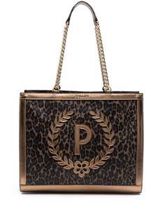 Pollini leopard-print monogram shoulder bag