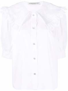 Alessandra Rich lace-collar cotton blouse