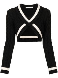 Dion Lee cropped V-neck jumper