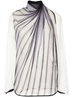 Mame Kurogouchi блузка Itajime Shibori с плиссировкой