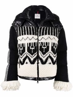 Moncler жаккардовый пуховик Hyoseris