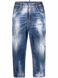 Dsquared2 укороченные джинсы с эффектом потертости