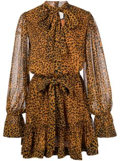 Alexis платье с оборками и леопардовым принтом