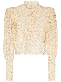 Isabel Marant кружевная блузка Emeline с высоким воротником