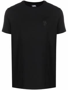 Karl Lagerfeld футболка с вышитым логотипом