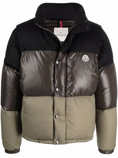 Moncler полосатый пуховик Aveillan