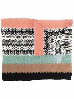 Missoni шарф в стиле колор-блок с узором зигзаг