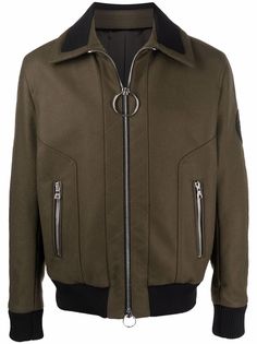Balmain бомбер с отделкой в рубчик