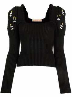 CORMIO блузка с вышивкой и объемными рукавами