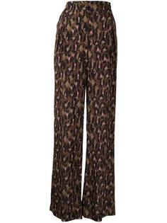 DVF Diane von Furstenberg брюки прямого кроя с леопардовым принтом