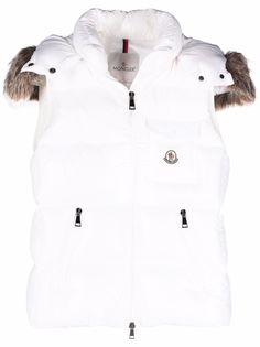 Moncler дутый жилет с искусственным мехом