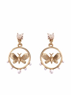 Oscar de la Renta серьги-кольца в виде бабочек